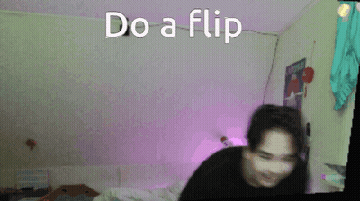 A Blurred Image Of A Person With The Words Do A Flip Behind Them GIF