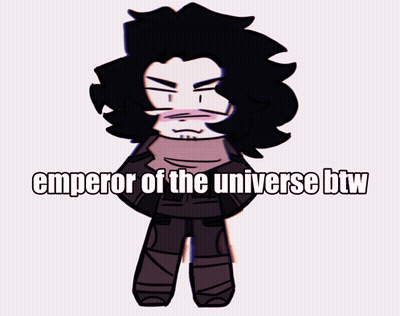 A Blurred Image Of A Person With The Words Emperor Of The Universe Btw GIF
