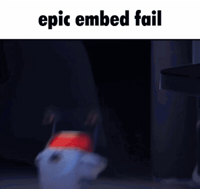 A Blurred Image Of A Person With The Words Epic Embed Fail Written On It . GIF