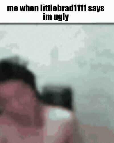 A Blurred Image Of A Person With The Words Me When Littlebrad111 Says Im Ugly GIF