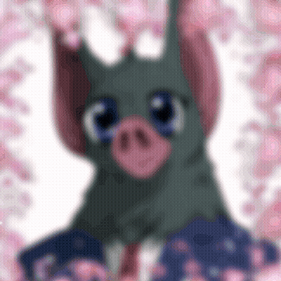 A Blurred Image Of A Pig With A Pink Nose GIF