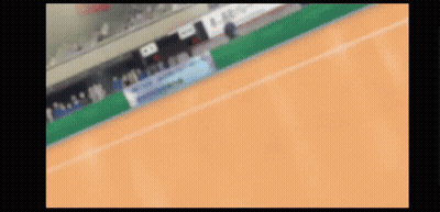 A Blurred Image Of A Tennis Court With A Sign That Says ' Allianz ' On It GIF