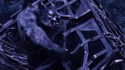 A Blurred Image Of A Werewolf Holding A Sword GIF