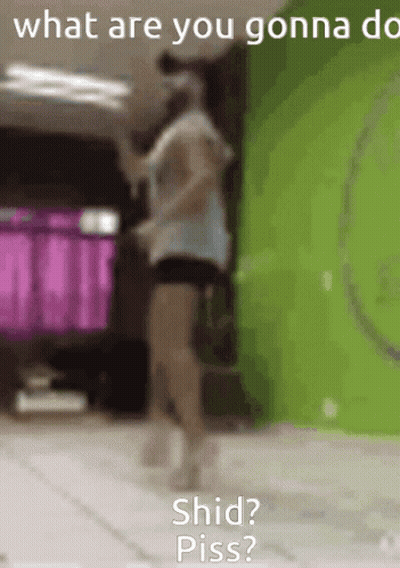 A Blurred Image Of A Woman Dancing With The Caption What Are You Gonna Do GIF