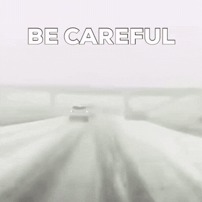 A Blurred Image Of Cars Driving On A Highway With The Words Be Careful On The Bottom GIF