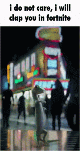 A Blurred Image Of People Walking Down A Street With The Caption I Do Not Care , I Will Clap You GIF