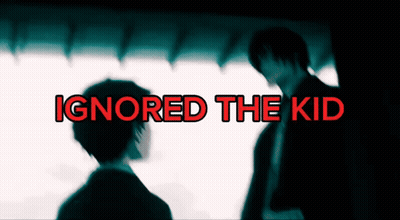 A Blurred Image Of Two Men With The Words Ignored The Kid In Red Letters GIF