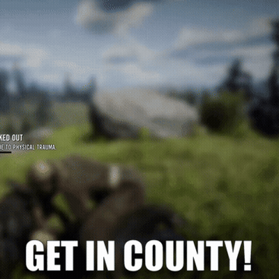 A Blurred Image With The Words Get In County In White Letters GIF