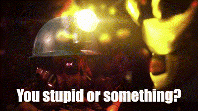 A Blurred Image With The Words You Stupid Or Something Written On It GIF