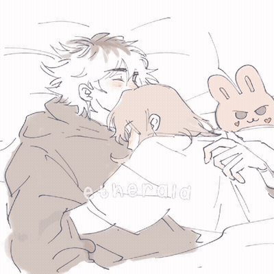 A Blurry Drawing Of A Girl And A Boy With The Word Etherala Written Below Them GIF