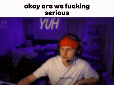 A Blurry Photo Of A Man With Headphones And The Words Okay Are We Fucking Serious GIF