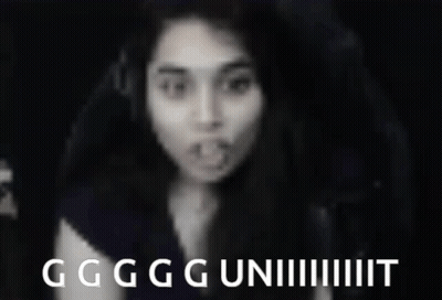 A Blurry Photo Of A Woman With The Words Gg Gun Written On The Bottom GIF