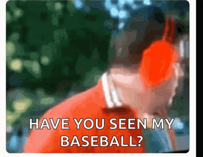 A Blurry Picture Of A Baseball Player With The Words Have You Seen My Baseball On The Bottom GIF