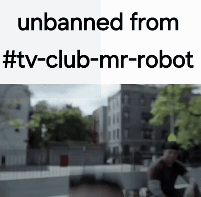 A Blurry Picture Of A City With The Words " Unbanned From #Tv-Club-Mr-Robot " At The Top GIF