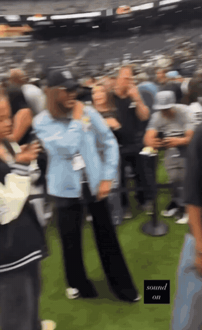 A Blurry Picture Of A Crowd Of People With The Words Sound On In The Corner GIF