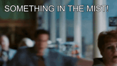 A Blurry Picture Of A Group Of People With The Words Something In The Mist GIF