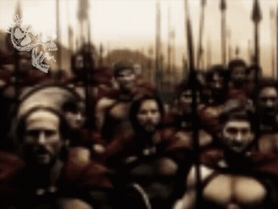A Blurry Picture Of A Group Of Soldiers With A Skull On The Bottom Left GIF