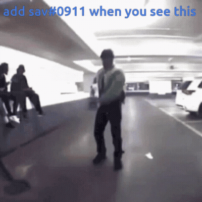 A Blurry Picture Of A Man Dancing In A Parking Garage With The Words Add Sav # 0911 When You See This GIF