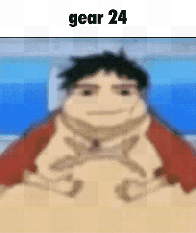 A Blurry Picture Of A Man With The Words Gear 24 Written Above Him GIF