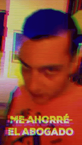 A Blurry Picture Of A Man With The Words Me Ahorro El Abogado In The Corner GIF