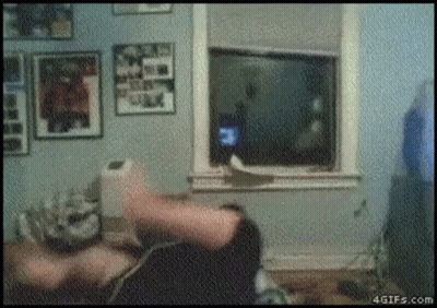 A Blurry Picture Of A Person Looking Out A Window With The Number 3 On The Screen GIF