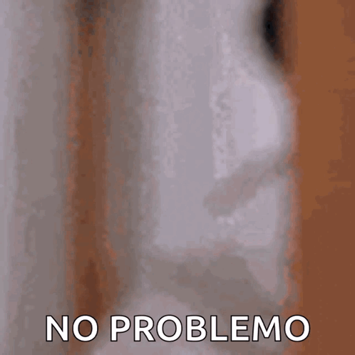 A Blurry Picture Of A Person Sleeping With The Words No Problemo Written On The Bottom . GIF