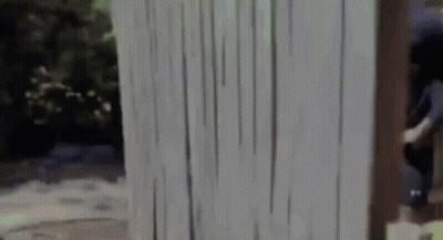 A Blurry Picture Of A Person Standing Next To A Wooden Fence . GIF