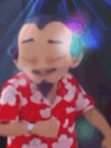 A Blurry Picture Of A Person Wearing A Red Shirt GIF