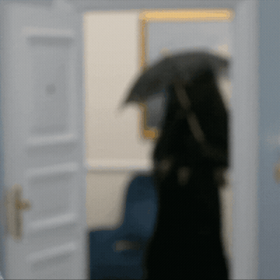 A Blurry Picture Of A Person With An Umbrella GIF