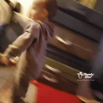A Blurry Picture Of A Person With The Words Bumpy Woof On The Bottom Right GIF