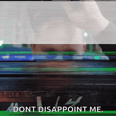 A Blurry Picture Of A Person With The Words " Dont Disappoint Me " On The Bottom Right GIF