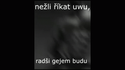 A Blurry Picture Of A Person With The Words ` ` Nezli Rikat Uwu Radsi Gejem Budu ` ` GIF