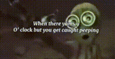A Blurry Picture Of A Person With The Words " When There 'S A O'clock But You Get Caught Perping " GIF