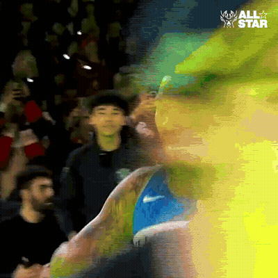 A Blurry Picture Of A Person With The Words You All Star On The Bottom GIF