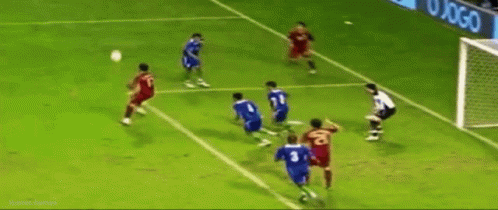 A Blurry Picture Of A Soccer Game With The Word Oxo On The Side GIF