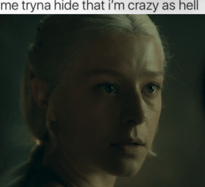 A Blurry Picture Of A Woman With A Caption That Says Me Tryna Hide That I 'M Crazy As Hell GIF