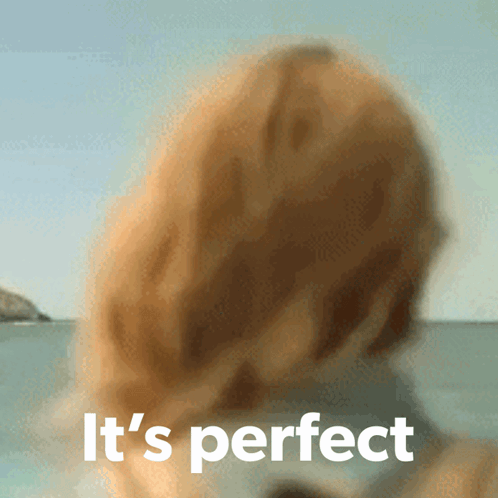 A Blurry Picture Of A Woman With The Words It 'S Perfect GIF