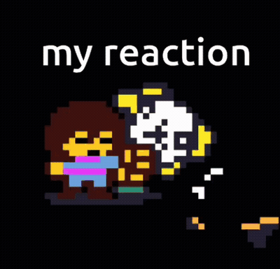 A Blurry Picture Of A Yellow Face With The Words " My Reaction " Below It GIF
