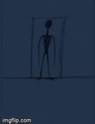 A Blurry Picture Of Two Yellow Eyes On A Blue Background With Imgflip.com At The Bottom GIF