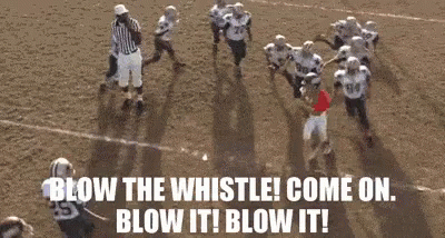 A Blurry Picture With The Words Blow The Whistle Come On Blow It Blow It . GIF