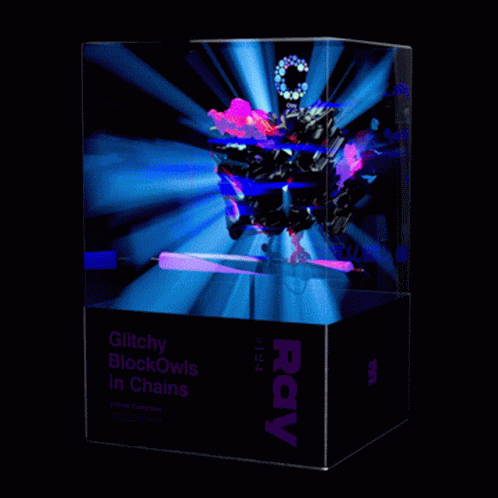 A Book Called Glitchy Blockowls In Chains GIF