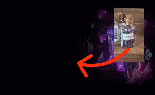 A Bottle Of Amethyst Sits On A Table GIF