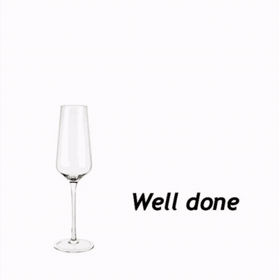 A Bottle Of Beer Is Being Poured Into A Glass Next To The Word Well Done GIF
