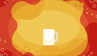 A Bottle Of Beer Sits Next To A Mug Of Beer On A Yellow Background That Says International Beer GIF