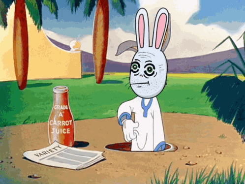 A Bottle Of Carrot Juice Sits Next To A Variety Newspaper GIF