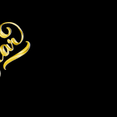 A Bottle Of Champagne Is Being Poured Into Two Glasses With The Words Happy New Year Written In Gold Letters GIF