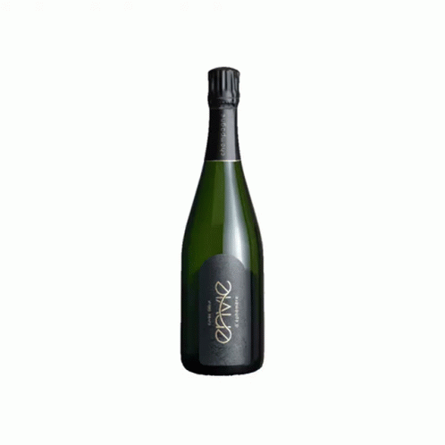 A Bottle Of Champagne With A Black Label That Says Eptive GIF