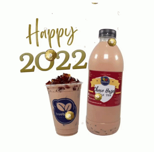A Bottle Of Choco Hazel Milk Tea Next To A Cup GIF