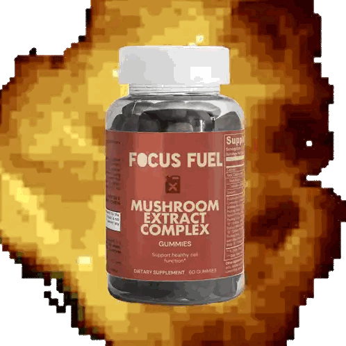A Bottle Of Focus Fuel Mushroom Extract Complex Gummy Vitamins Sticker