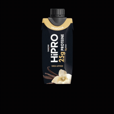 A Bottle Of Hipro 25G Proteine Vanilla Flavored Drink GIF